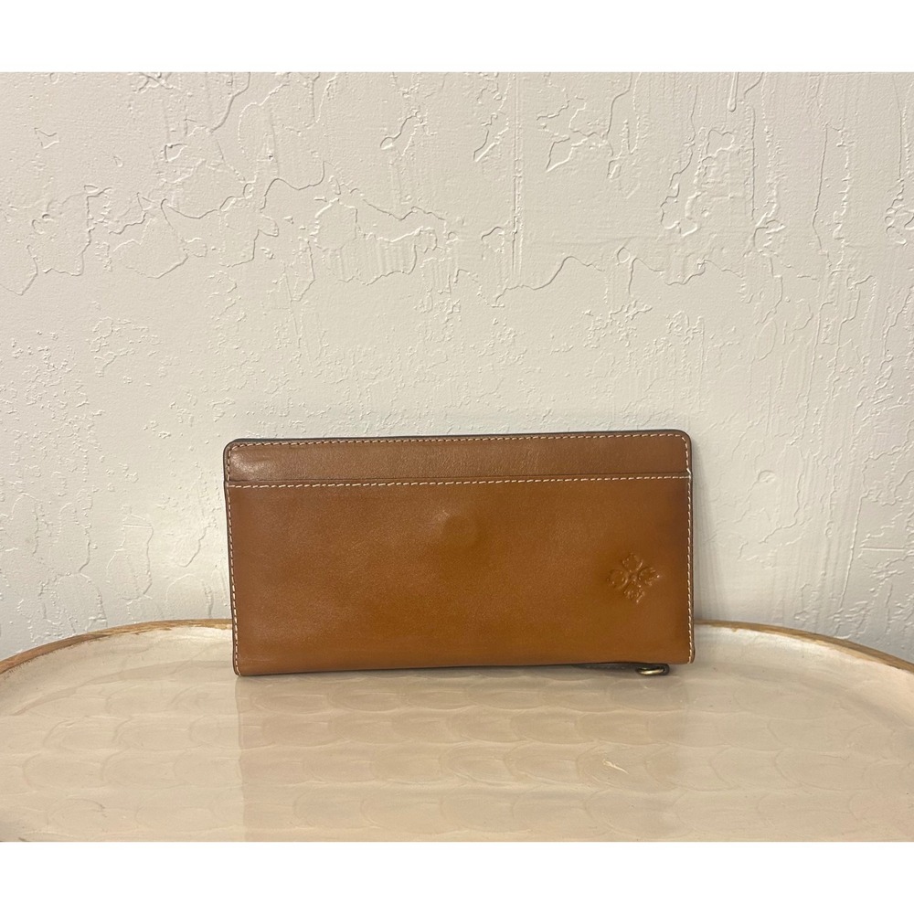 Patricia Nash Terresa Tan Leather Slim Bifold Wallet with ID Window
